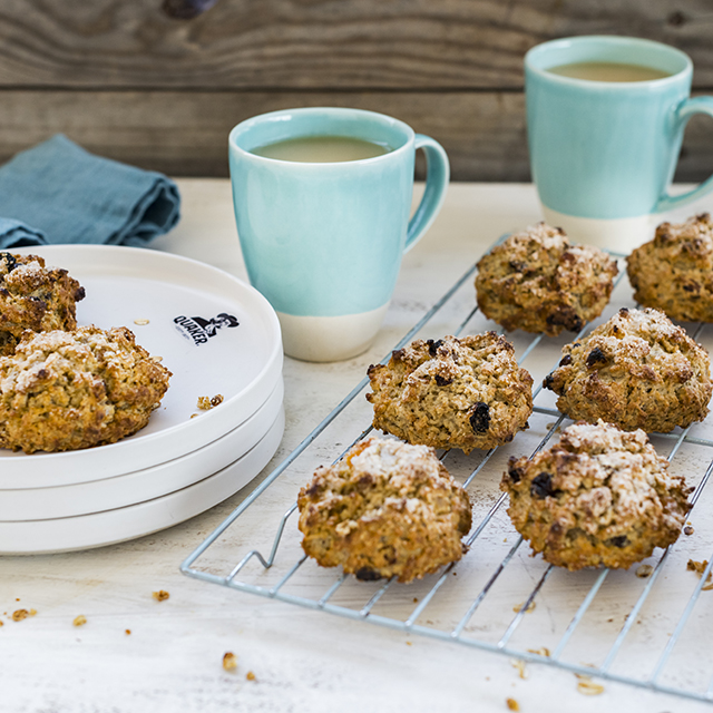 scottish oat scones on a plate with coffee